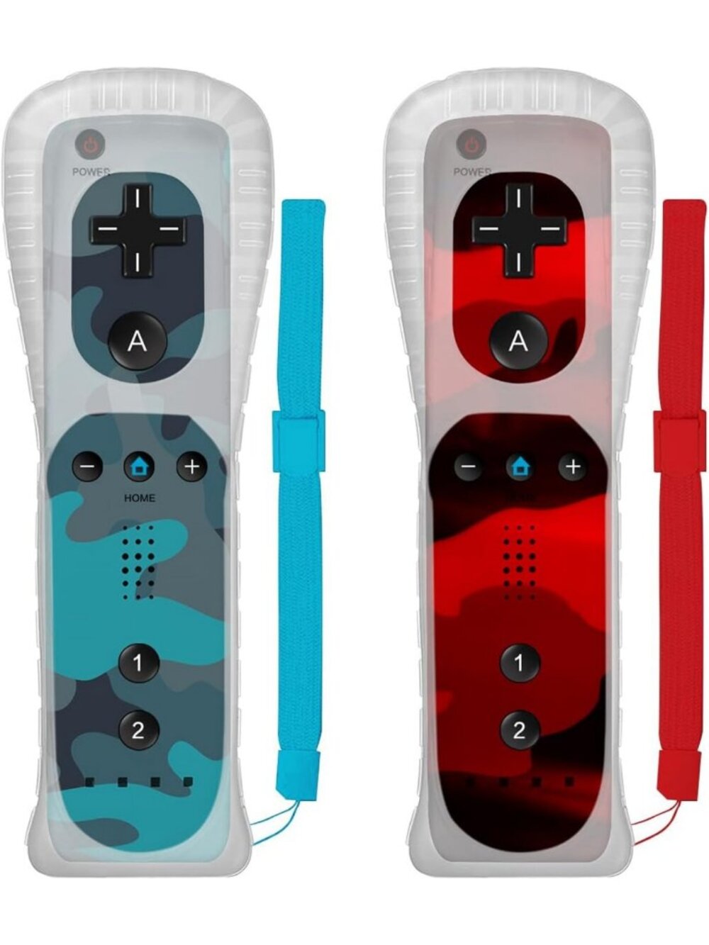 Wireless Remote Controller 2-Pack with Silicone Case & Wrist Strap for Wii